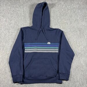 Patagonia Hoodie Mens XS Navy Blue Uprisal Striped Graphic Pullover Outdoor